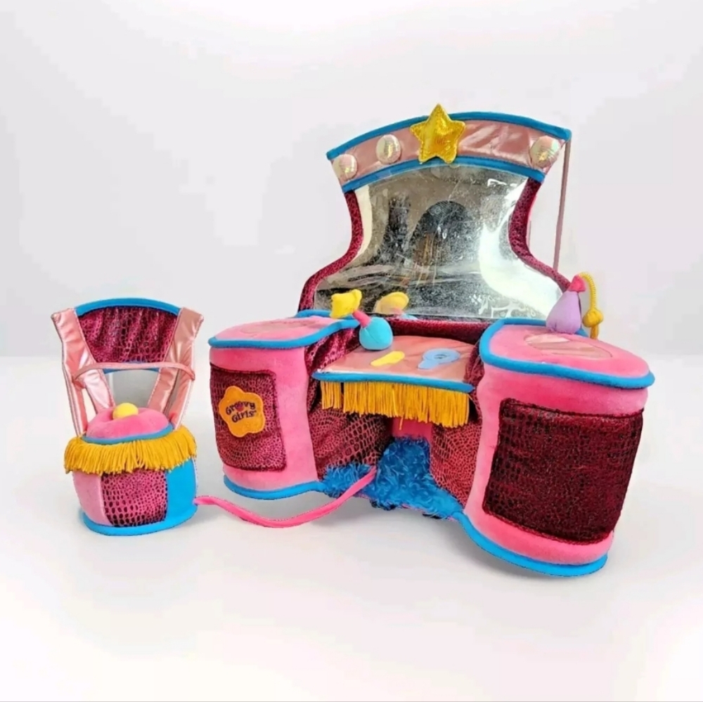Groovy Girls Retired Doll Colorful Y2K Vanity with Chair Accessory - Collectible